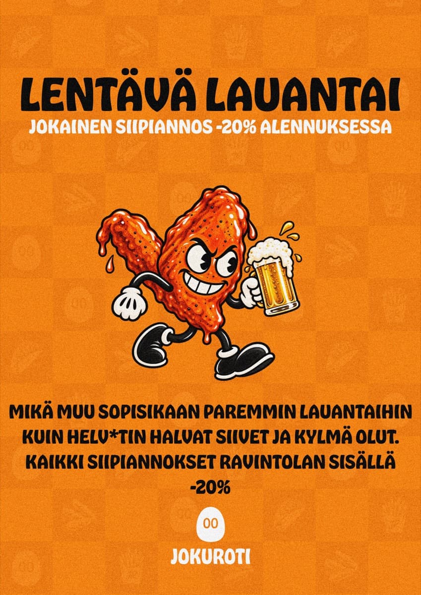 Lentävä Lauantai -siipipäivän juliste